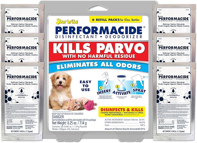 STAR BRITE Performacide 32 oz. Refill (6-Pack) – Kills Parvo Virus, Ideal for Veterinary Hospitals & Kennels