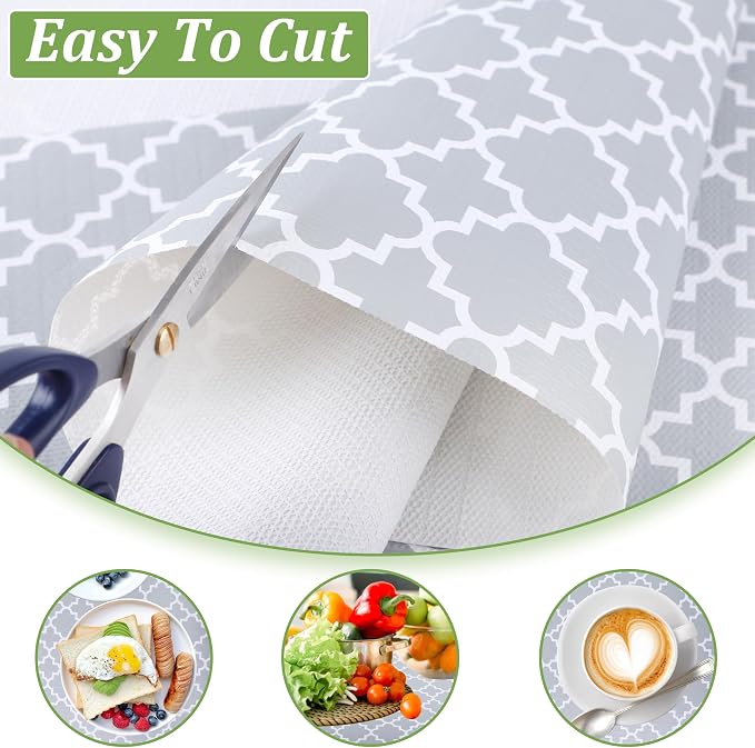 Shelf Liner 11 Inch Wide X 20 Ft Non Adhesive Cabinet Drawer Liner Non Slip Waterproof Pantry Shelves Mat for Refrigerator Closet Cupboard Kitchen Bathroom