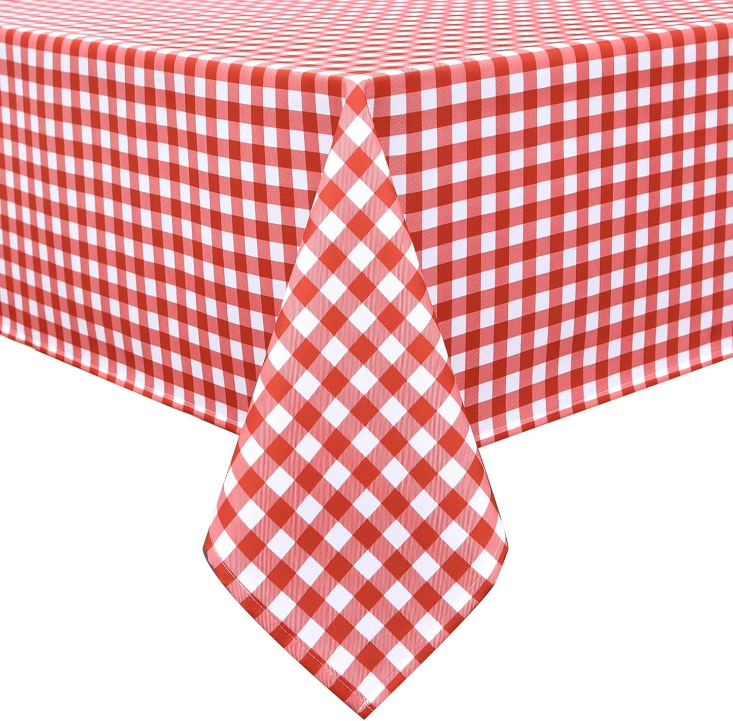 Waterproof Checkered Tablecloth Fabric - Rectangle 58x84 Inch Classic Gingham Buffalo Plaid Table Cloth for Indoor/Outdoor Use - Washable Table Cover for Kitchen, BBQs, and Parties