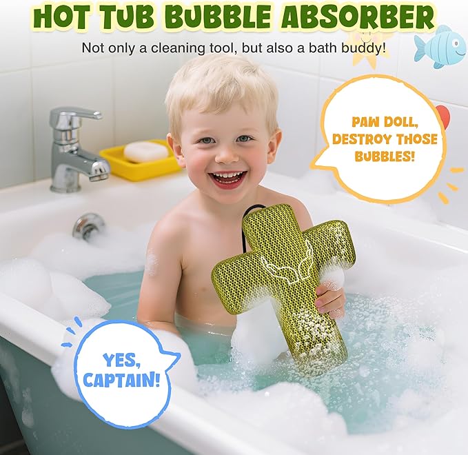 Ray Hot Tub Scum Absorber - Reusable Stingray Floating Spa Sponge & Oil Remover with Optional Tether - Washable Devilfish Oil Absorbing Sponge for Jacuzzi, Pool, and Bath (Cross 2 Pack)