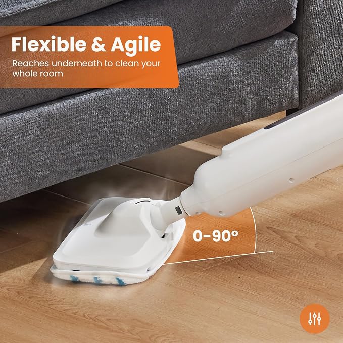 Sweetcrispy Steam Mop for Floor Cleaning,Lightweight Floor Steamer Cleaner for Hardwood/Tile/Laminate Floors Carpet, 2 Washable Pad, White and Green
