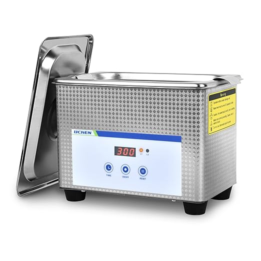 LICHEN 0.8L Ultrasonic Cleaner Professional Ultrasonic Parts Cleaner with Digital Timer, Stainless Steel Jewelry Cleaning Machine for Lab, Jewelry, Glasses, Watches(No Heat)