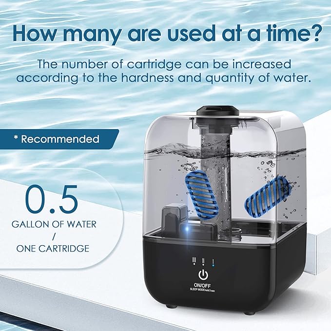 20X Humidifier Demineralization Cartridge Compatible with Most Humidifiers Replacement for Ultrasonic Humidifier Tank Cleaner Fish | Prevents Hard Water Build-Up | Eliminate White Dust