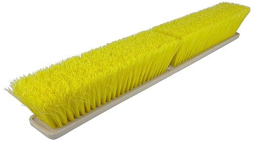 Weiler 42166 Perma-Sweep 24" Block Size, 3" Trim Length, Yellow Polypropylene Fill, Medium Sweeping Floor Brush