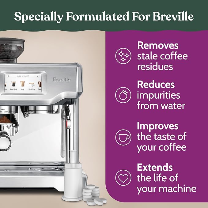 Roobi Espresso Cleaning Kit compatible with Breville ClaroSwiss Filters. Includes 24 Cleaning Tablets and 2 ClaroSwiss Water Filters. Carbon Neutral. 6 Month Supply.