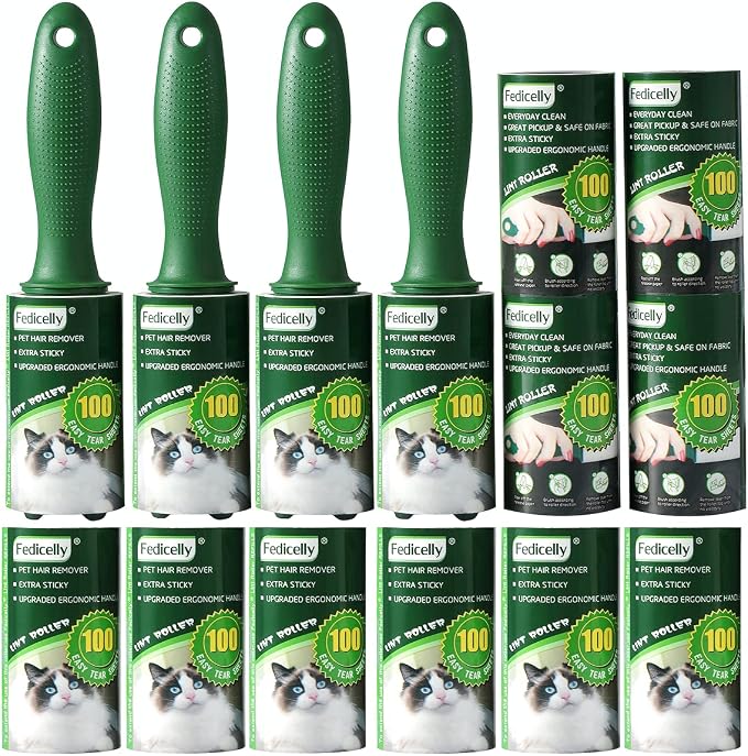 Fedicelly Lint Rollers Pet Hair Extra Sticky Clothes,Cat Dog Hair Remover Laundry Furniture Carpet