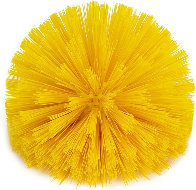 SPARTA Industrial Tank Brush Head Pipe Brush Head, Drain Brush with 3/4" Thread Hole (Handle Not Included) for Commercial Use, Plastic, 5.9 Inches, Yellow