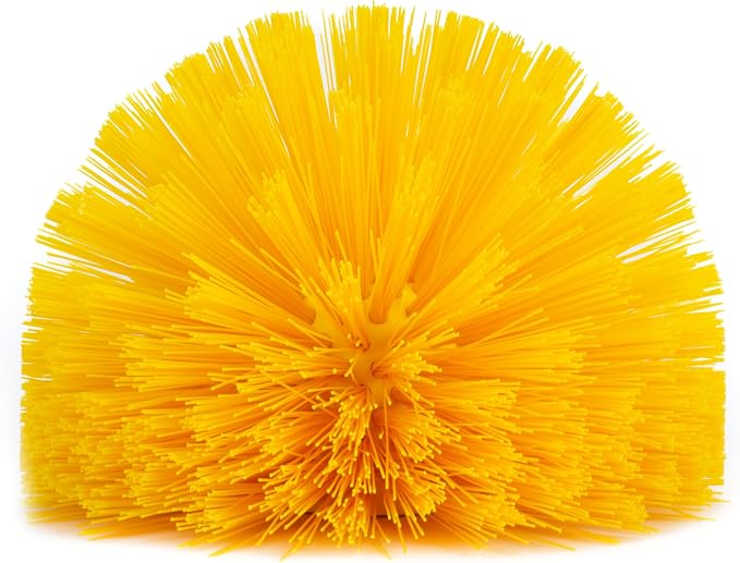 SPARTA Industrial Tank Brush Head Pipe Brush Head, Drain Brush with 3/4" Thread Hole (Handle Not Included) for Commercial Use, Plastic, 5.9 Inches, Yellow, (Pack of 2)