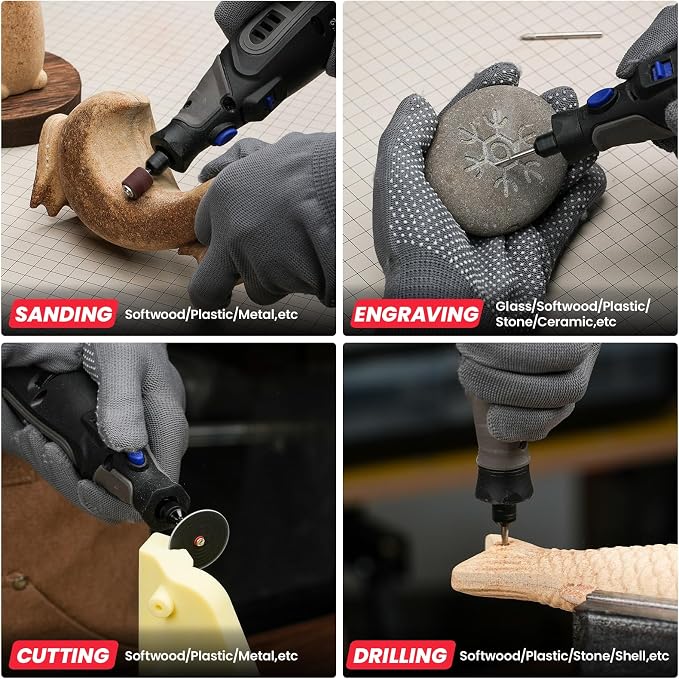 699PCS Rotary Tool Accessories Kit, 1/8" Shank Rotary Tool Bit Compatible with Dremel, Universal Attachments for Cutting, Sanding, Polishing, Grinding, Drilling