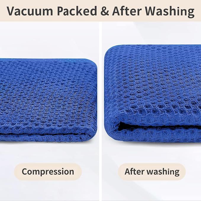 Homaxy 100% Cotton Kitchen Towels and Dishcloths Set, 12 x 12 Inches and 13 x 28 Inches, Set of 10 Bulk Kitchen Towels Set, Ultra Soft Absorbent Dish Cloths for Washing Dishes, Blueberry