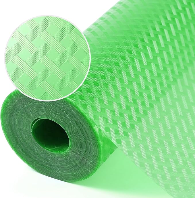 Fridge Liner Shelf Liners for Kitchen Cabinet Refrigerator Liners Waterproof & Oil-Proof Kitchen Cupboard Liner Non Adhesive Drawer Mats EVA Material for Shelves -Green 11.8 x 118 Inches