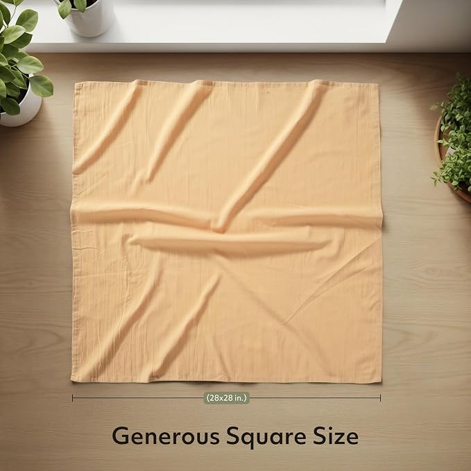 Utopia Kitchen Beige Flour Sack Towels [12 Pack - 28 x 28 Inch] 100% Cotton Tea Towels for Cleaning & Drying - Highly Absorbent Kitchen Dish Cloth