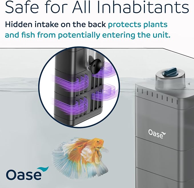 Oase EcoFlow 60 Internal Aquarium Filter – Quiet Submersible Multi-Stage Filter (Biological & Mechanical), Custom Flow, Easy-Clean Modules, For Freshwater, Saltwater & Turtle Tanks up to 15 Gal (60L)