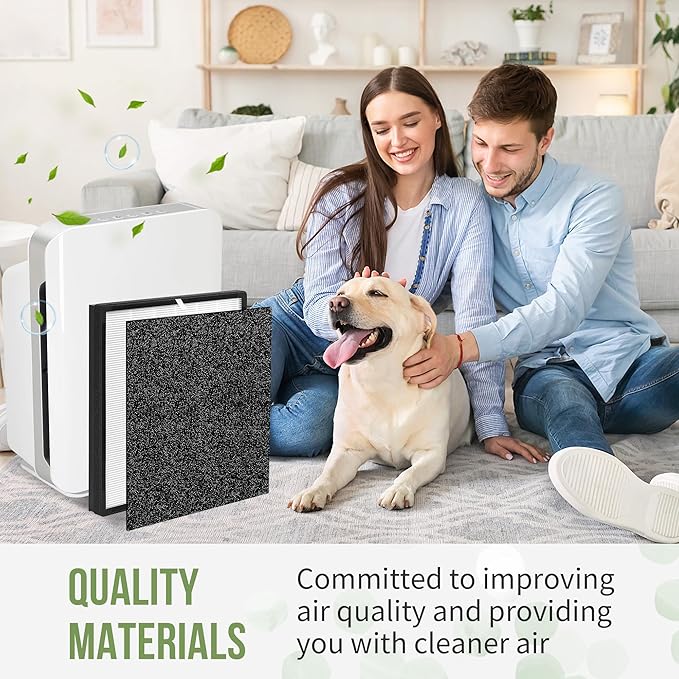 FLT5900 Filter J Compatible with Germ-Guardian Air Puri-fier Filter FLT5900, Fit for Models AC5900WCA and AC5900WDLX, 3 Main Filters & 6 Carbon Pre-filters