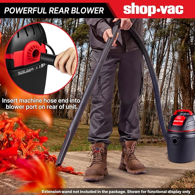 Shop-Vac 9303511 2.5 Gallon Wet Dry Vacuum, 2.5 Peak HP, 1.25 Inch Diameter x 4 Foot Hose, 12 Ft Cord Length, Wall Mounted, Includes Filters, Ideal for Jobsite, Garage, Car & Workshop