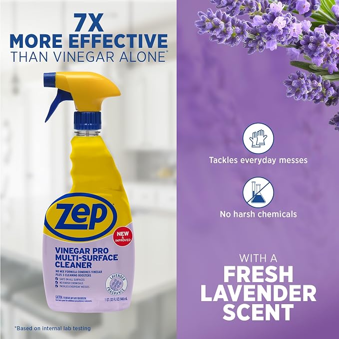 Zep All-Purpose Cleaner with Vinegar Added - 32 Ounces (Case of 4) R48432 - Industrial Grade Cleaner