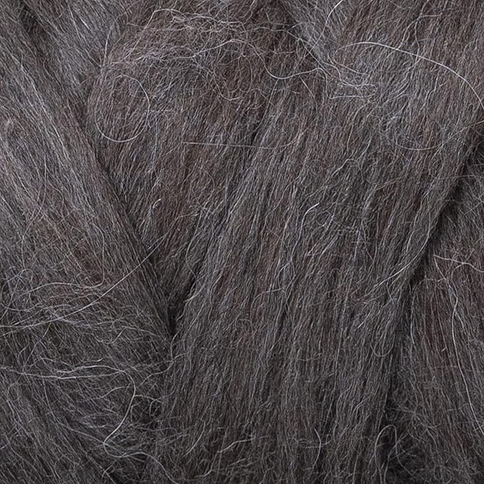 Kondoos Llama Wool roving (Similar to Alpaca), 1 lb. Best for Needle Felting, handcrafts and Spinning. Natural Colors, un-Dyed. (Gray PG, 1lb)