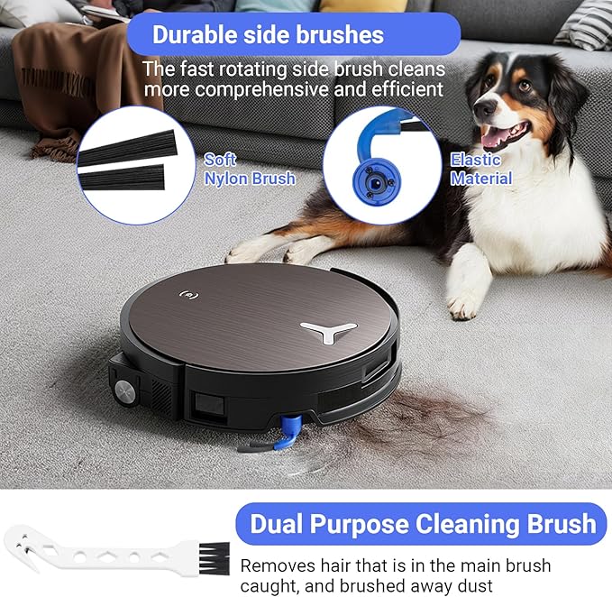 Pure Realm 17 Pcs X11 OmniCyclone Replacement Accessories kit for Ecovacs Deebot X11 OmniCyclone, 1 Main Brush 2 Roller Mop 4 Sponge Filter 4 Side Brush 4 HEPA Filter 1 Screwdrivers 1 Clean Brush