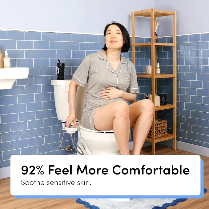 TUSHY Fresh Ultra-Slim Starter Bidet Attachment for Toilet | Non-Electric, Adjustable Water Pressure, Cool Water Rear Wash, Self-Cleaning | Fits Elongated & Round Toilets, Easy 10 Min Install, Silver