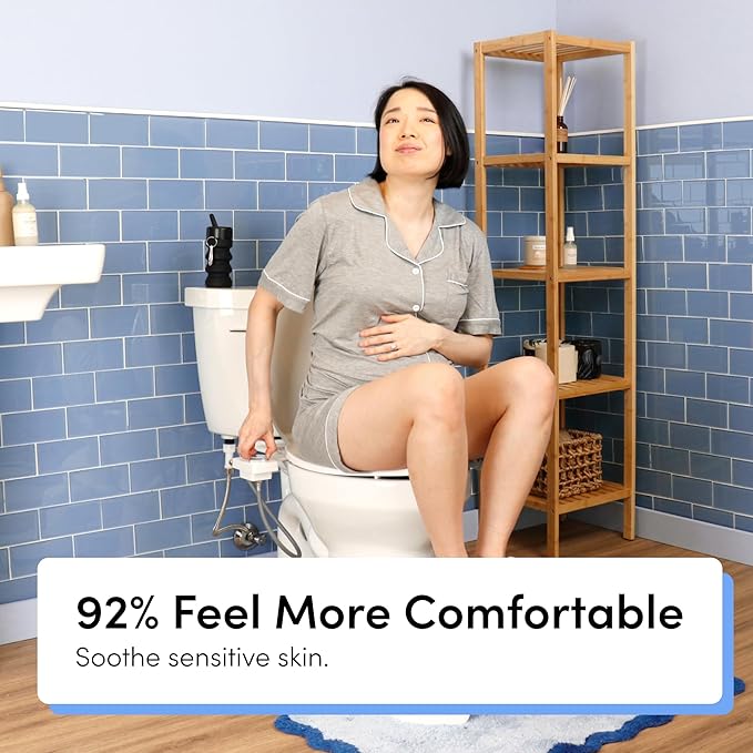 TUSHY Fresh Ultra-Slim Starter Bidet Attachment for Toilet | Non-Electric, Adjustable Water Pressure, Cool Water Rear Wash, Self-Cleaning | Fits Elongated & Round Toilets, Easy 10 Min Install, Bamboo