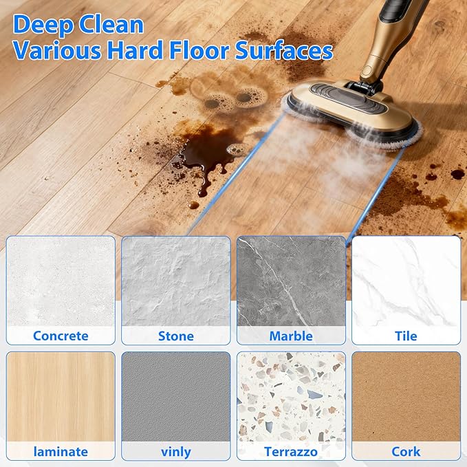 Steam Mop Pads Replacement Brush Head for Shark Steam Mop Professional Cleaning and Polishing Compatible with Shark S8201/S7000/S7001 Series for Deep Cleaning Hard Floors, 8 Mop Pads and 2 Brush Head