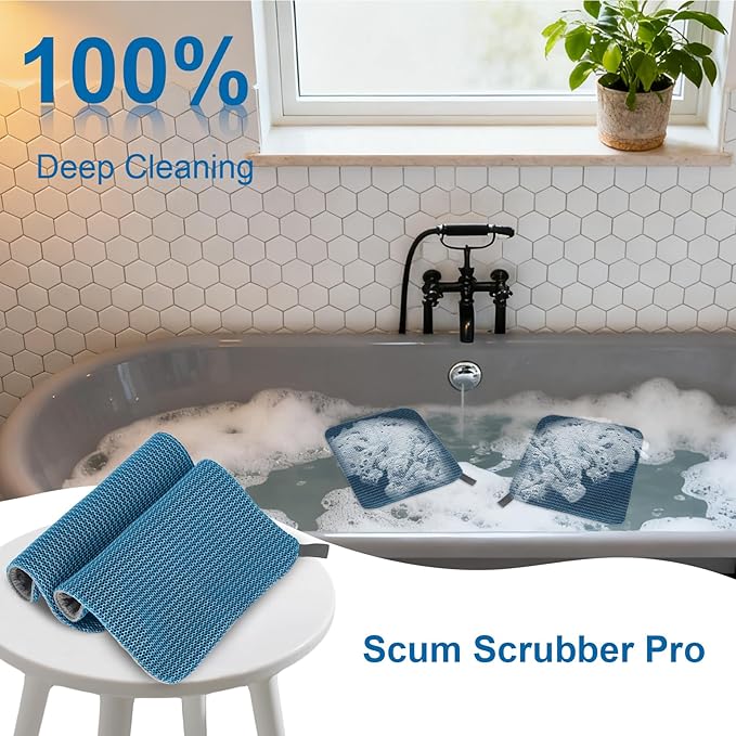 Hot Tub,Bathtub Surface Cleaner Towels,Spa Scum Remover & Cleaning Tools,Absorbs Oils & Grime Accessories,Non-Scratch Surface Cleaner for Jacuzzi,Spa,Shower (12"x12")