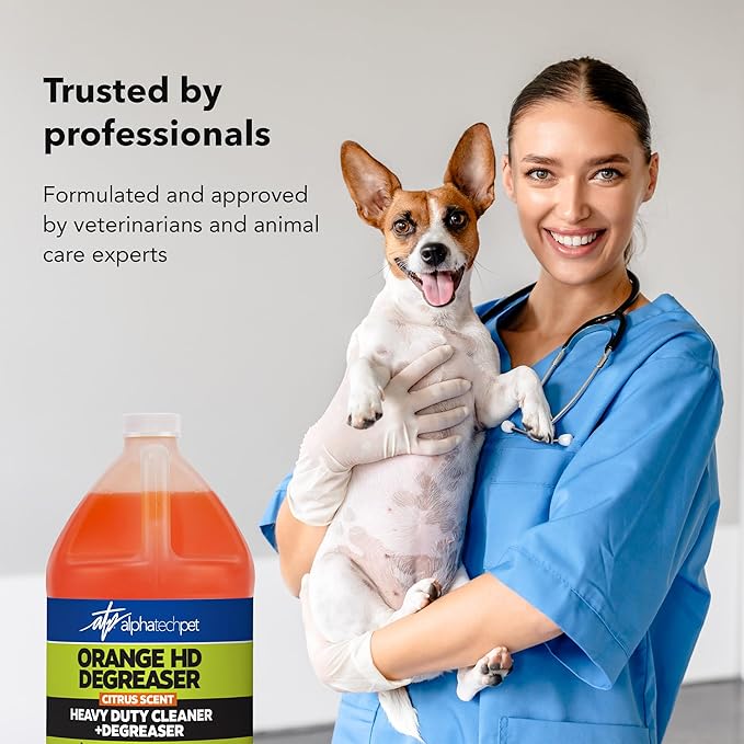 Orange HD Degreaser - Citrus Heavy Duty Degreaser and Cleaner for Tough Stains and Grease, Fast-Acting, Non-Corrosive Cleaner, 1 Gallon by Alpha Tech Pet