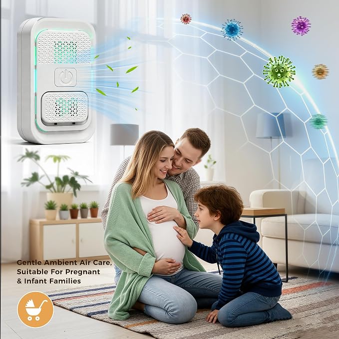 Plug In Air Ionizer - Anion Air Purifier for Home Bedroom Office, 6 Pack Small Mini Quiet, Portable Air Freshener for Odor, Dust, Pets Smell, White