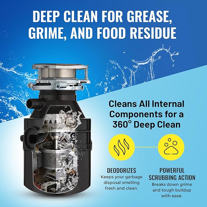 Bastion Garbage Disposal Cleaner Deodorizer Bundle - 24 Pack Disposer Tablets + 50 Count Lemon Zest Disposal Cleaning Drops