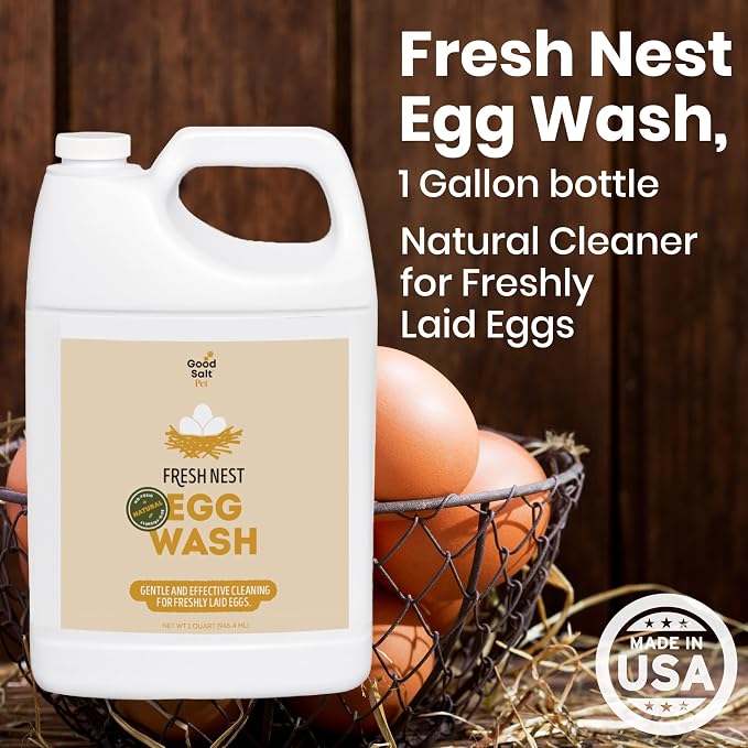 Clean Republic Good Salt Pet Fresh Nest Egg Wash, Natural Cleaner for Freshly Laid Eggs, Made in the USA, 1 Gallon Bottle