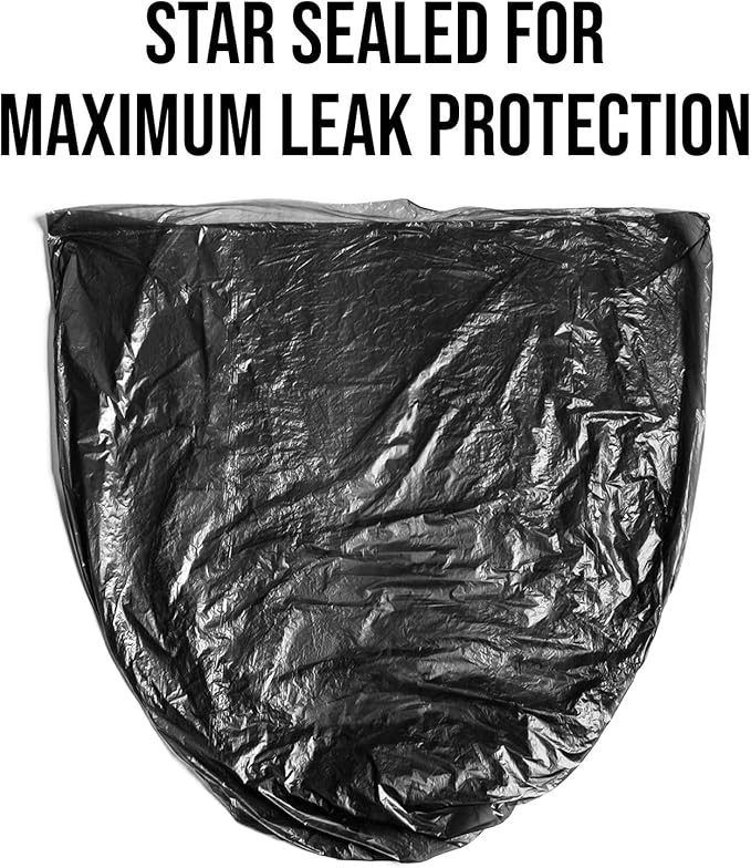 Aluf Plastics T-Tough Roll Pack Low Density Repro Blend Star Seal Coreless Rolls Bag, 45 Gallon Capacity, 46" Length x 40" Width, H Strength, Black (Pack of 100)
