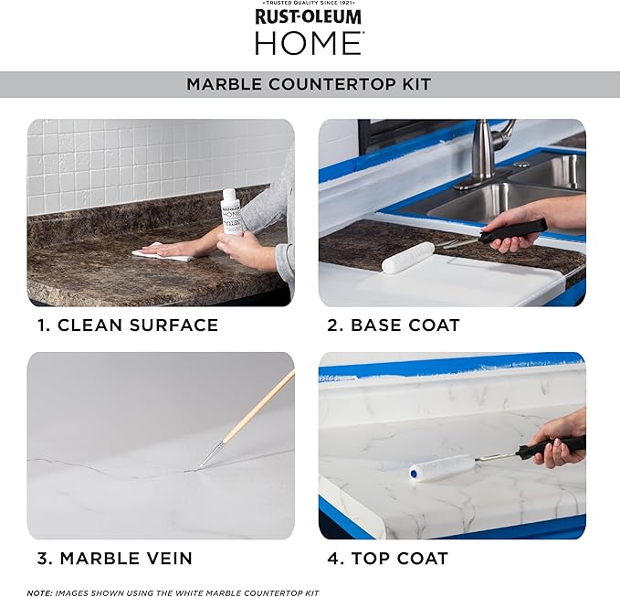 Rust-Oleum 369548 Home Marble Countertop Coating Kit, 72 fl oz, Black