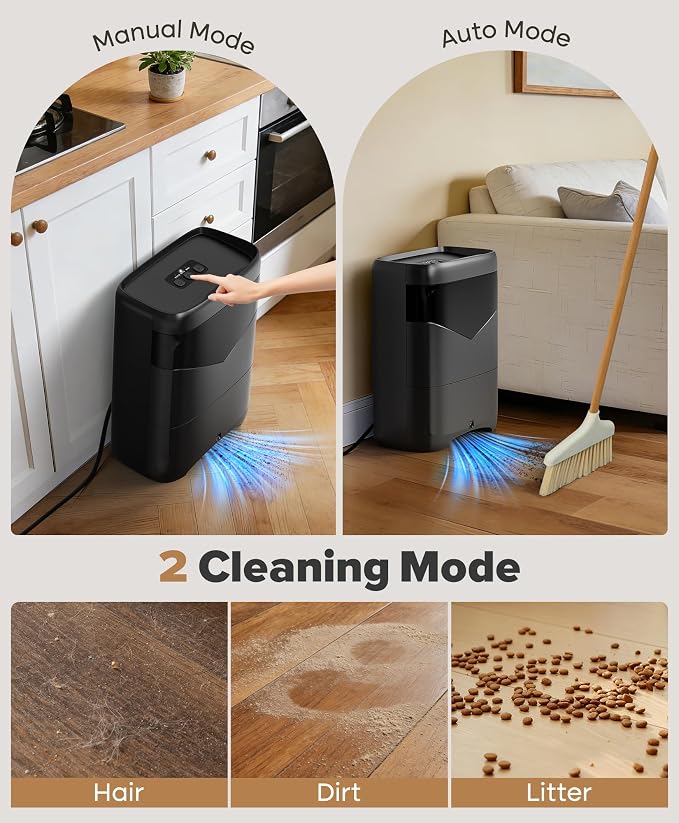 LyriFine Pro Touchless Vacuum Automatic Dustpan, 6L Large Capacity Hair Vacuum for Salons, 20Kpa Suction Ultra Fast & Powerful Corded Canister Vacuum for Pet Hair Food, Auto Sensors, Bagless (Large)
