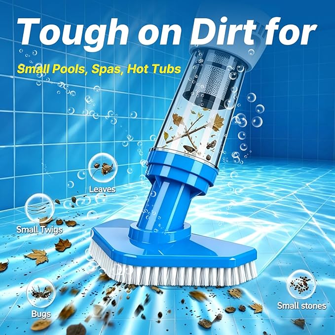 4 in 1 Cordless Rechargeable Small Pool Vacuum spa hot tub 90 Mins Running Time, 12 Gallons/Min Powerful Suction 2026 new