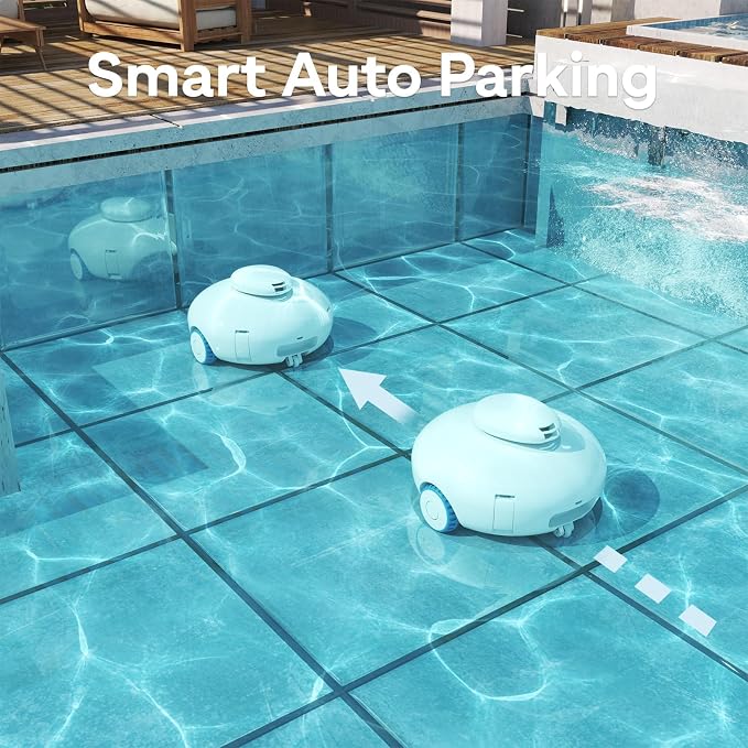 K1 Cordless Pool Cleaning Robot, Dual-Layer Filter Pool Vacuum, Auto Self-Parking, Lightweight Design 90-Min Runtime for Above-Ground & Inground Flat Pools
