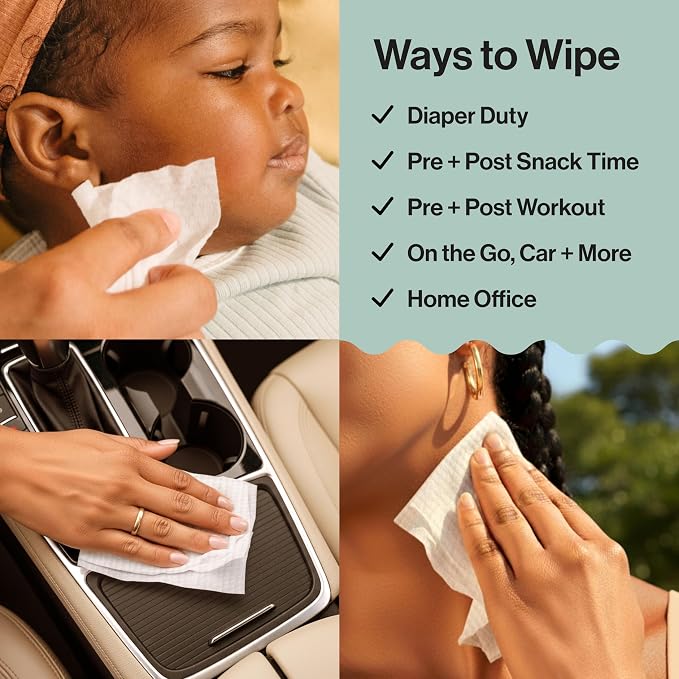 The Honest Company Hypoallergenic Multi-Use Baby Wipes for Sensitive Baby Skin, Pattern Play, 60 Count (Pack of 12)
