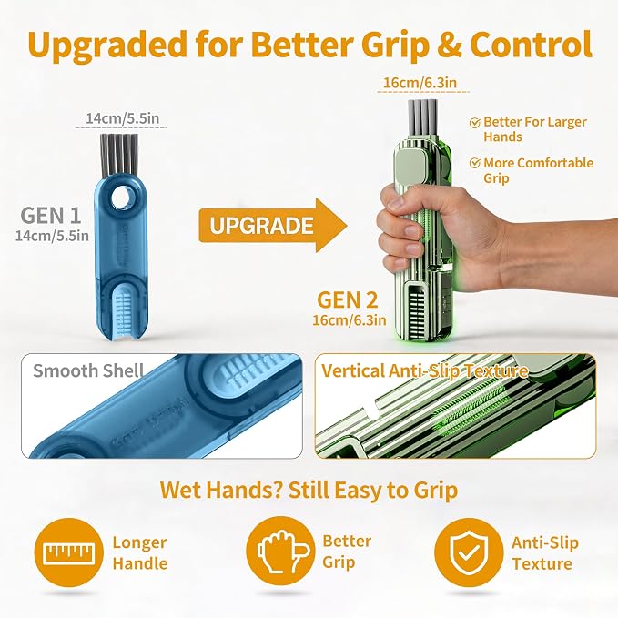 3Pcs 4 in 1 Cup Lid Gap Cleaning Brush Set,Multifunctional Crevice Cleaning Brush for Bottle,Multipurpose Bottle Cleaner with Compact Design Tiny Silicone Cup Holder Cleaner Tool,Kitchen Gadgets