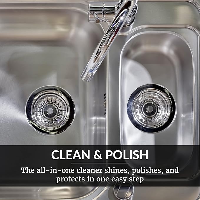 HOPE'S Perfect Sink Cleaner and Polish, 8.5 Fl Oz, and Perfect Countertop Cleaner and Polish, 22 Fl Oz, Bundle