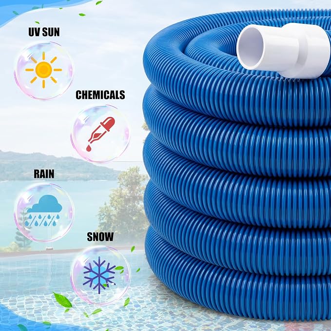 2 Pcs Pool Cleaning Vacuum Kits Include 14" Swimming Pool Vacuum Head with Flexible Wheels and 1-1/2" x 18 FT Hoses for Inground Above Ground Pond Cleaning, Pole Not Included (Side Brushes)
