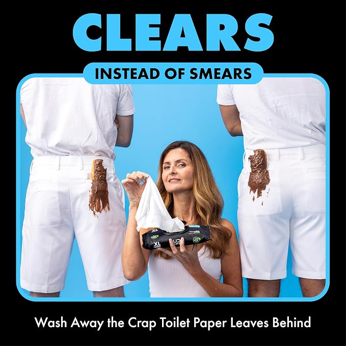 DUDE Wipes - Flushable Wipes - 12 Pack, 288 Wipes - Unscented Extra-Large Adult Wet Wipes - Vitamin-E & Aloe - Septic and Sewer Safe