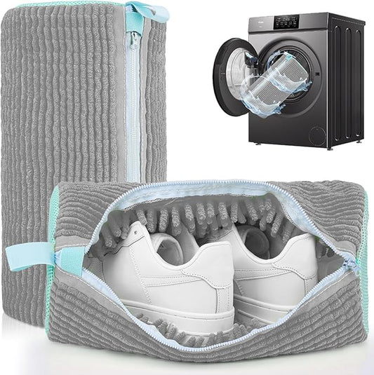Shoe Washing Machine Bag: 2 Pack Reusable Shoes Cleaning Bags, Heavy Duty Shoe Laundry Bag for Washer & Dryer, 360° Deep Clean for Sneakers Tennis Shoes, Gifts for Women Men