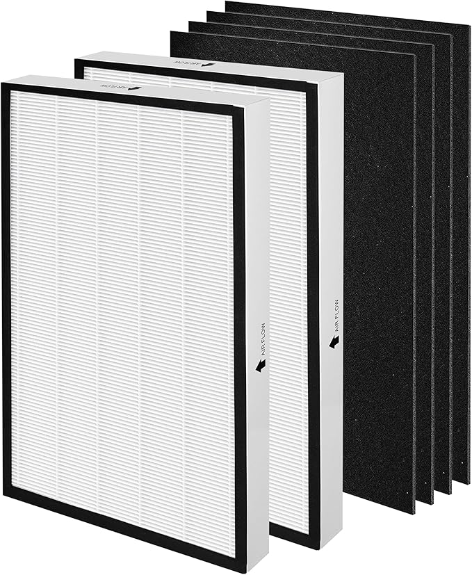83195 Replacement Filter Compatible with Kenmore 83254 83396 85254 F-K3 Air Purifier, with 2 H13 HEPA filters + 4 Activated Carbon Pre-Filters