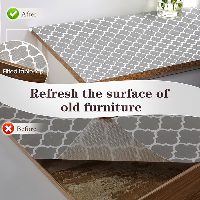 Drawer and Shelf Liner, Non-Slip Kitchen Cabinet Liners Non-Adhesive Thick Strong Grip Waterproof Washable Mats Protect Dresser Shelves Cupboard Bathroom Cabinets, Gray, 18 in X 30 FT