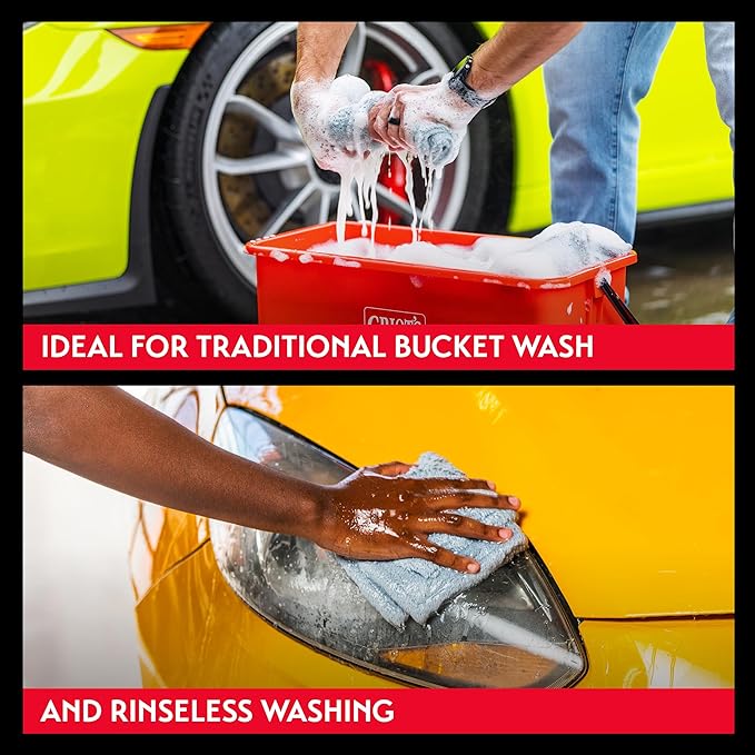 Griot's Garage Microfiber Plush Edgeless Wash Cloths for Car Cleaning, Scratch-Free, Machine-Washable, 12" x 12", Set of 2, 10295