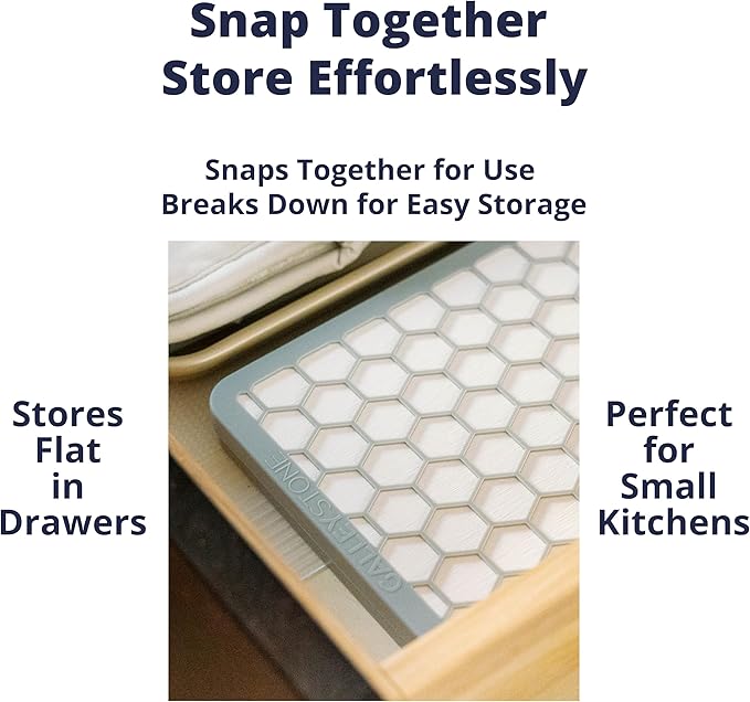 Magnetic Dish Drying Mat - 2 Pack | Ultra-Absorbent Diatomaceous Earth | Fast-Drying, Stackable with Magnets | Heat-Resistant, Eco-Friendly, Ideal for Small Kitchens | 13.2" x 15.2" x 0.47"