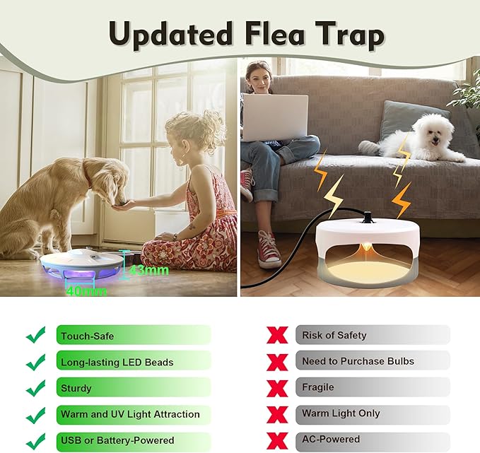 Mosalogic Fly Trap with Flea Trap for Inside Your Home Fly Insect Trapper