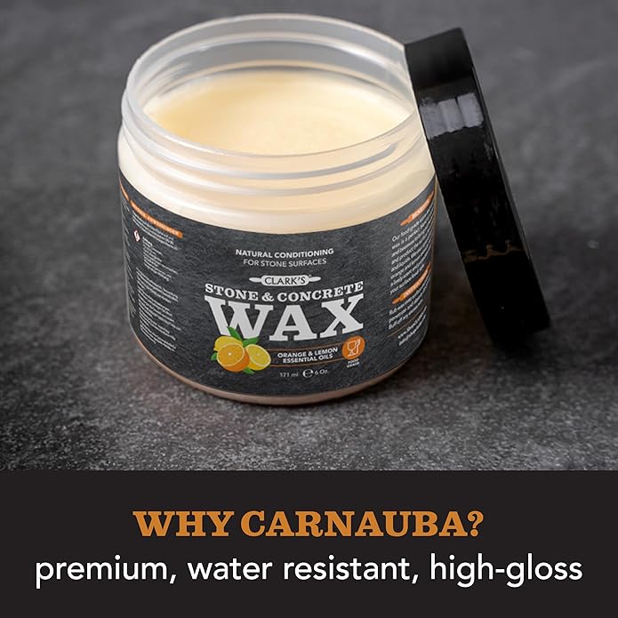CLARK'S Natural Stone Daily Cleaner and Wax Care Kit - Includes Soapstone, Slate, & Concrete Wax, (6oz), Spray (12oz), Applicator, Microfiber Towel & Buffing Pad, Enriched with Lemon & Orange Extract