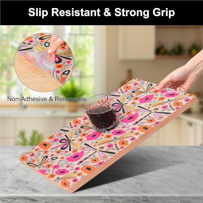 Cooyes Shelf Liner – Non-Slip Cabinet & Drawer Liner for Kitchen – Non-Adhesive Waterproof Shelf Paper with Modern Pattern – Durable EVA Cabinet Mat – Easy to Cut (Amethyst,23.6" W x 360" L)