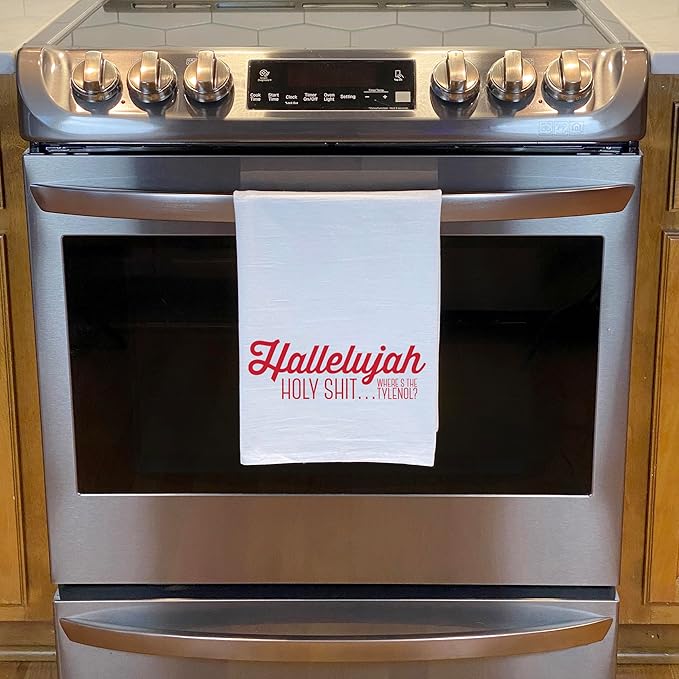 Hallelujah Holy Sh*t Funny Holiday Movie Christmas Kitchen Towel