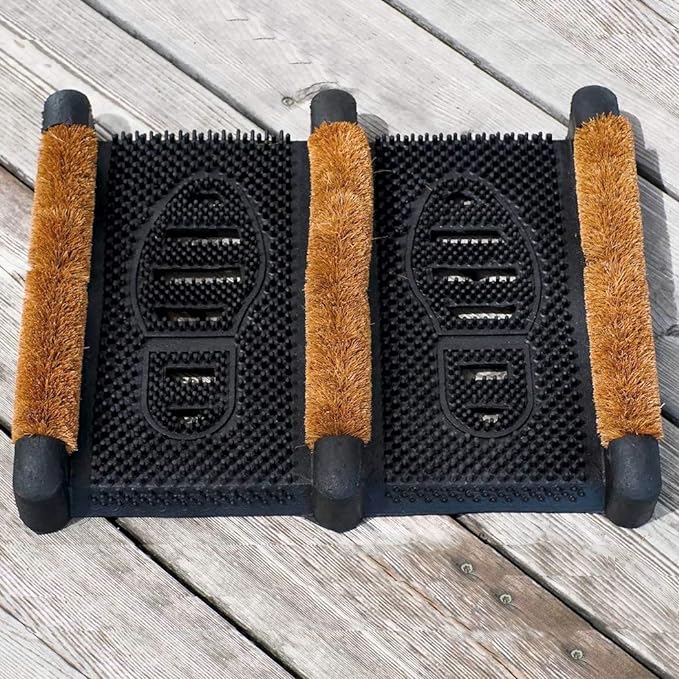 NINAMAR Mud Scrubber Rubber Brush Mat - Scrub & Scrape Muddy Shoes - 1 Pack